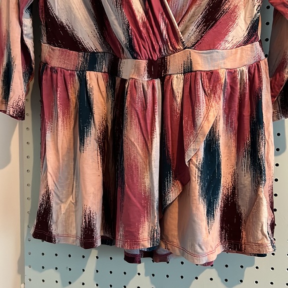 Super Soft Multi Ikat Surplice Babydoll Top, Torrid, Size 0X - Picture 6 of 10